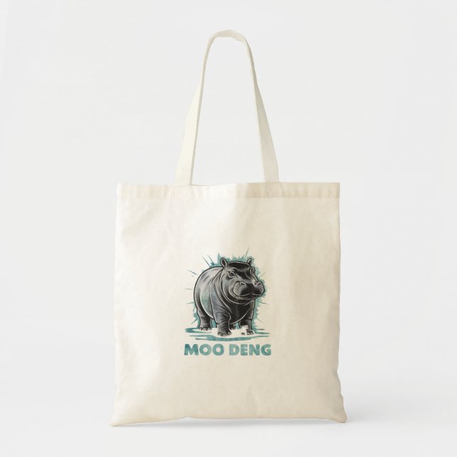 Bolso De Tela Radiant Hippo Moo Deng (Frente)