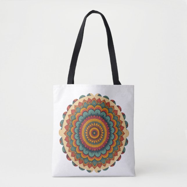 Bolso De Tela Radiant Mandala Boho Tote Bag (Anverso)
