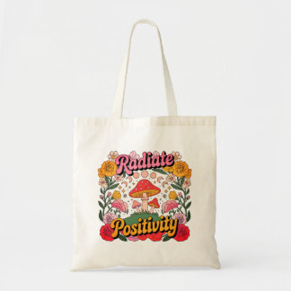 Bolso De Tela Radiate Positivity Retro 70’s Groovy Tote Bag