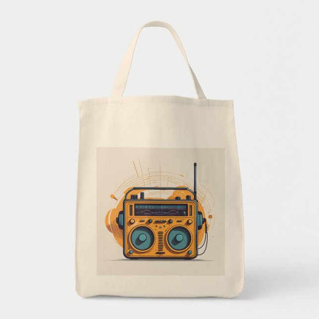 Bolso De Tela Radio retro (Frente)