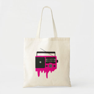 Bolso De Tela Radio Retro Rosa de fusión