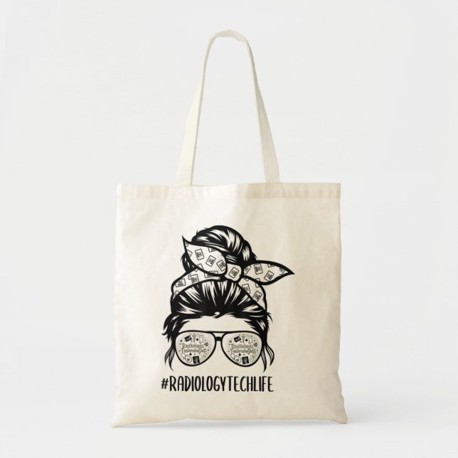 Bolso De Tela Radiology Tech Life desordenado gafas de pelo de b (Frente)
