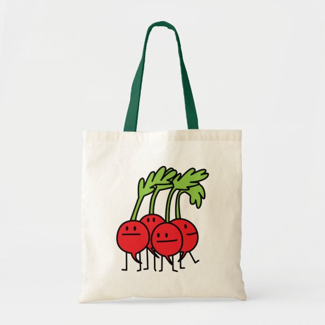 Bolso De Tela Radish Happy Bunch - ¡Las rábanas son felices! (Frente)