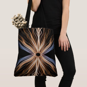 Bolso De Tela Ráfaga simétrica de luz sobre negro