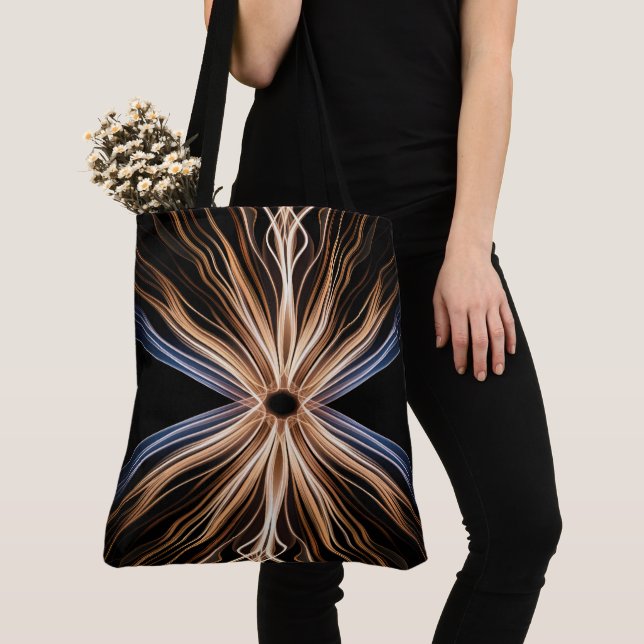 Bolso De Tela Ráfaga simétrica de luz sobre negro (Detalle)