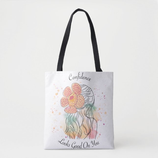 Bolso De Tela Rafflesia línea de arte acuarela ilustracion Tote (Anverso)