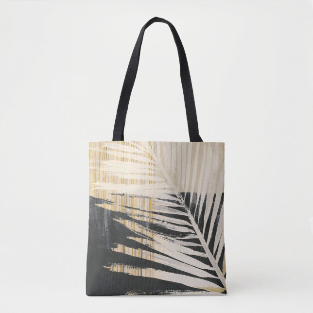 Bolso De Tela Rafia de oro - frondas de la palma (Anverso)