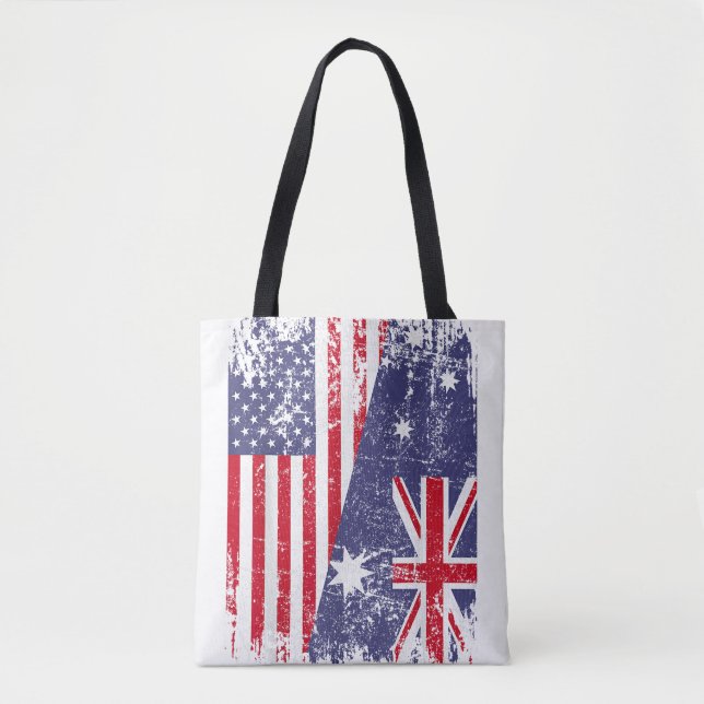 Bolso De Tela RAÍCES AUSTRALIANOS Bandera MEDIANO ESTADOUNIDENSE (Anverso)