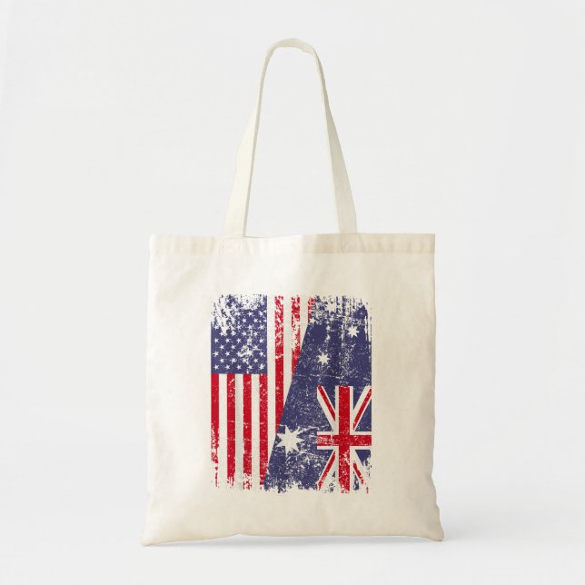 Bolso De Tela RAÍCES AUSTRALIANOS Bandera MEDIANO ESTADOUNIDENSE (Frente)