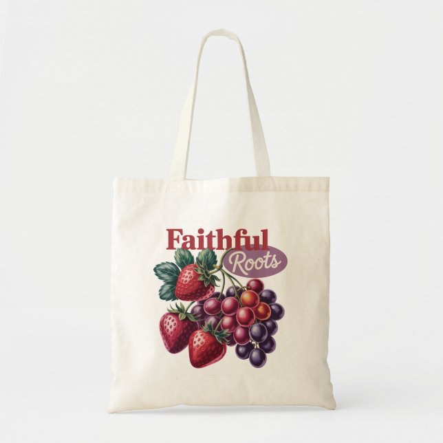 Bolso De Tela Raíces fieles Uvas de fresa Tee de época (Frente)