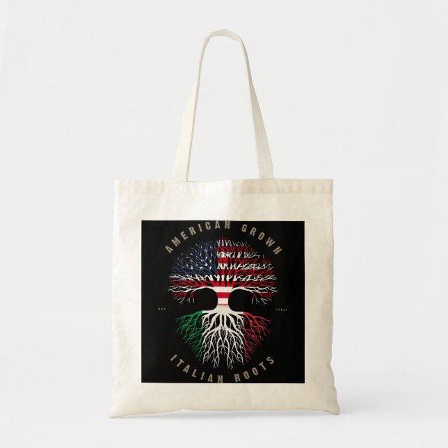 Bolso De Tela Raíces italianas cultivadas norteamericanas Bander (Frente)