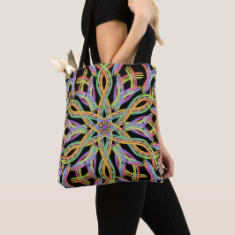 Bolso De Tela Rainbow Colored String Rope Pattern Art