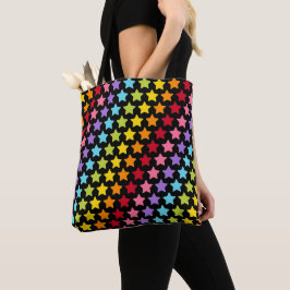 Bolso De Tela Rainbow Colors Stars Printed