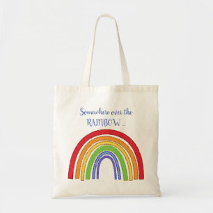 Bolso De Tela RAINBOW con la frontera falsa Purpurina