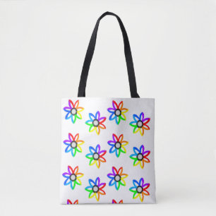 Bolso De Tela Rainbow Daisies