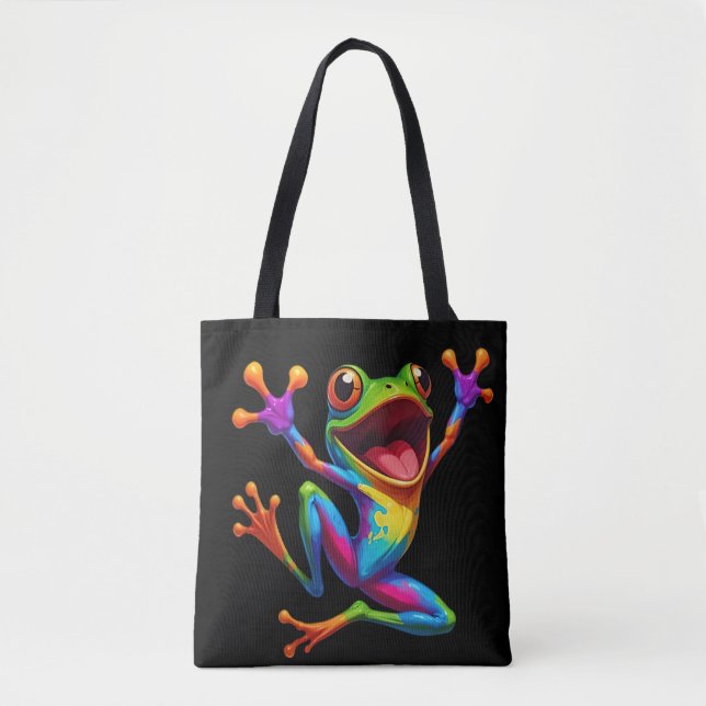 Bolso De Tela Rainbow Frog  (Anverso)