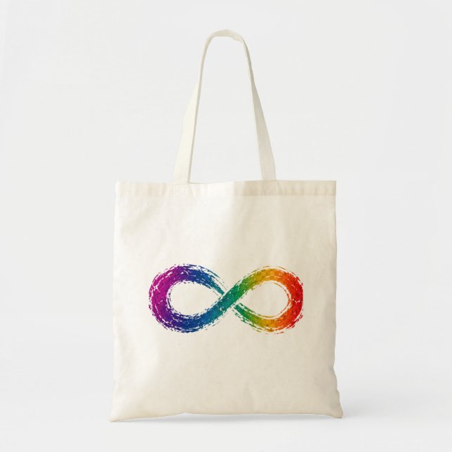 Bolso De Tela Rainbow Infinity Symbol Neurodiversity  (Frente)
