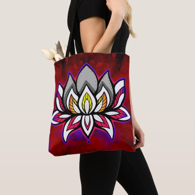 Bolso De Tela Rainbow Lotus (Detalle)