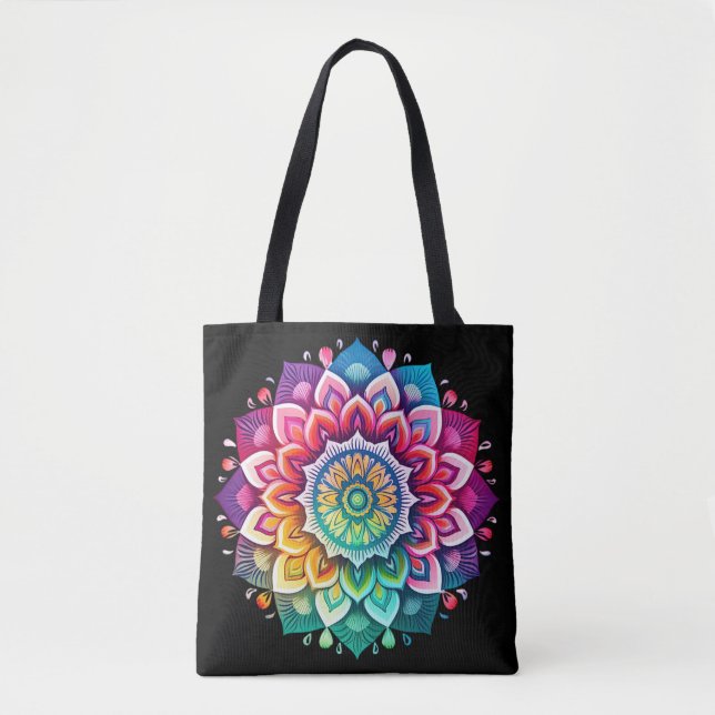 Bolso De Tela Rainbow Mandala (Anverso)