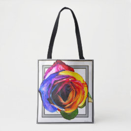 Bolso De Tela Rainbow Rose  