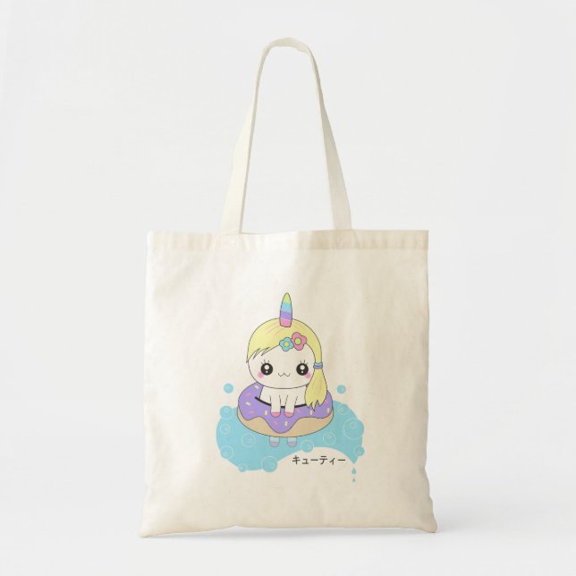 Bolso De Tela Rainbow Unicorn (Frente)