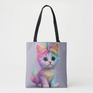 Bolso De Tela Rainbow Unicorn Kitten