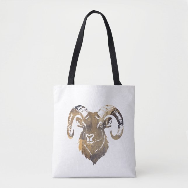 Bolso De Tela Ram Wildlife Nature Ilustracion Silhouette Style (Anverso)