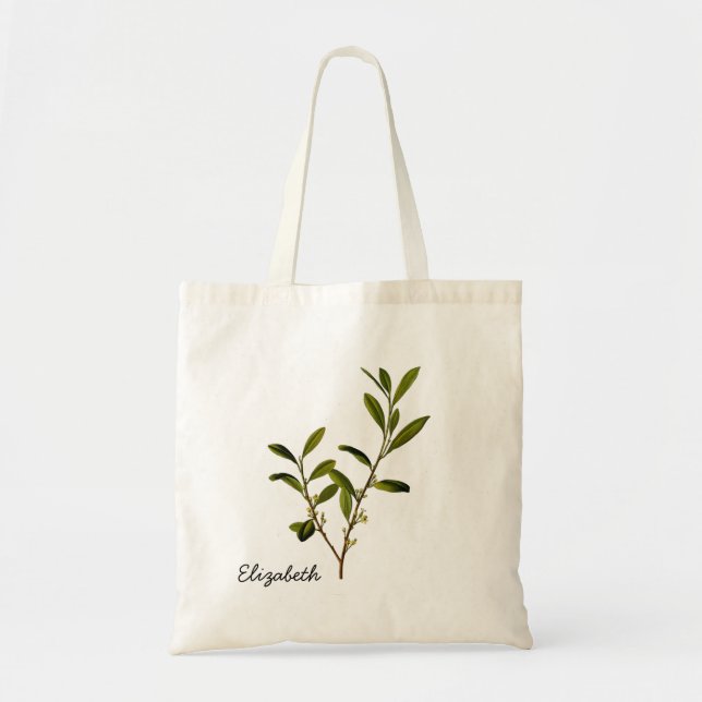 Bolso De Tela Rama botánica - Personalizada (Frente)