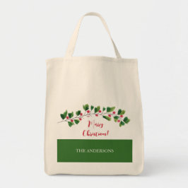 Bolso De Tela Rama De Bayas Personalizada Acolorada Al Agua Roja