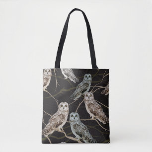 Bolso De Tela Rama de búho: Percha solitaria de pájaro.