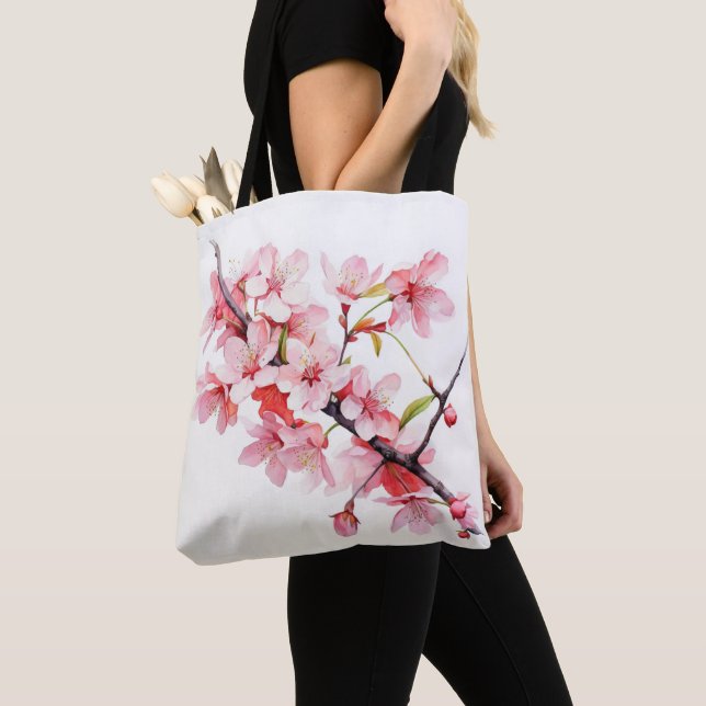 Bolso De Tela Rama de flores de cereza (Detalle)