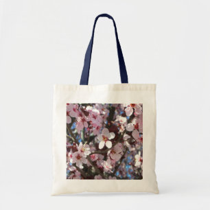 Bolso De Tela Rama de flores primaverales de flores rosadas