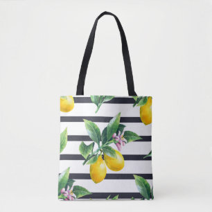 Bolso De Tela Rama de limón: Citrus Watercolor Bliss