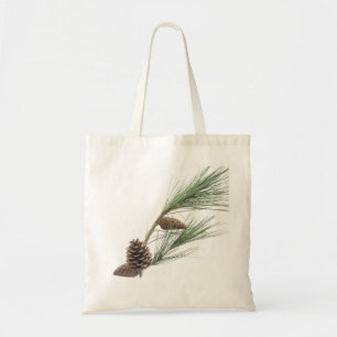 Bolso De Tela Rama de pino con conos