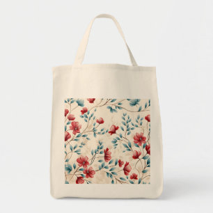 Bolso De Tela Rama floral botánica elegante