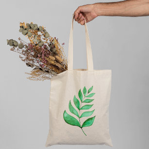 Bolso De Tela Ramas acuarelas simples - verde