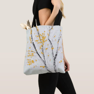 Bolso De Tela Ramas de árboles otoñales con hojas de otoño amari