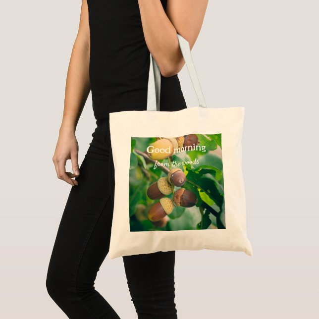 Bolso De Tela Ramas de roble con bellotas (Anverso (producto))