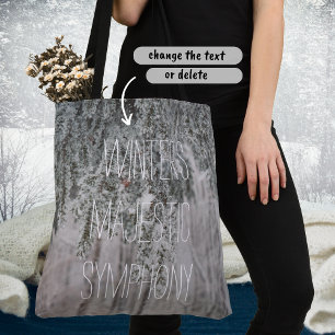 Bolso De Tela Ramas escarpadas y un bosque cubierto de nieve