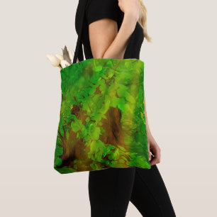 Bolso De Tela Ramas Espesas De Árbol Antiguo Verdes Y Sol
