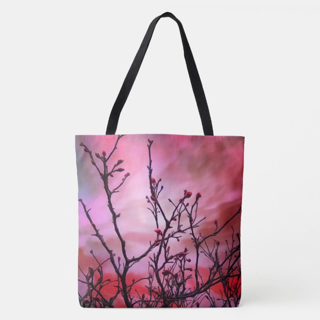 Bolso De Tela Ramas Oscuras, Ropa Roja Y Cielo Feroz (Anverso)