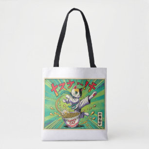 Bolso De Tela Ramen Cat Tote Bag
