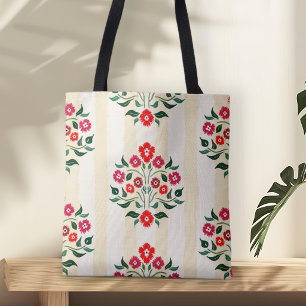 Bolso De Tela Ramo de Astors Rojo Patrón Floral Sin Costuras