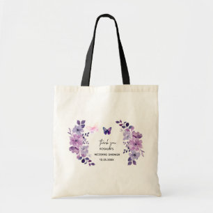 Bolso De Tela Ramo de flores púrpura acuarela