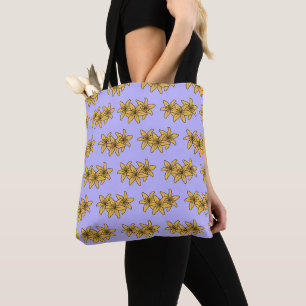 Bolso De Tela Ramo de Lirios de Dibujos Animados Amarillos