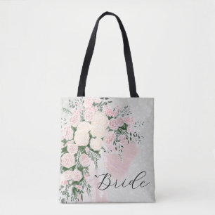 Bolso De Tela Ramo de novia de lazo transparente de color rosa c
