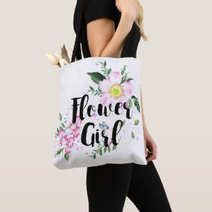 Bolso De Tela Ramo de Novia Rosa Floral Acuarela Boda