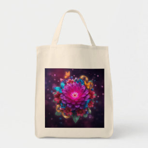 Bolso De Tela Ramo Digital Luminoso con Arte de Mariposas