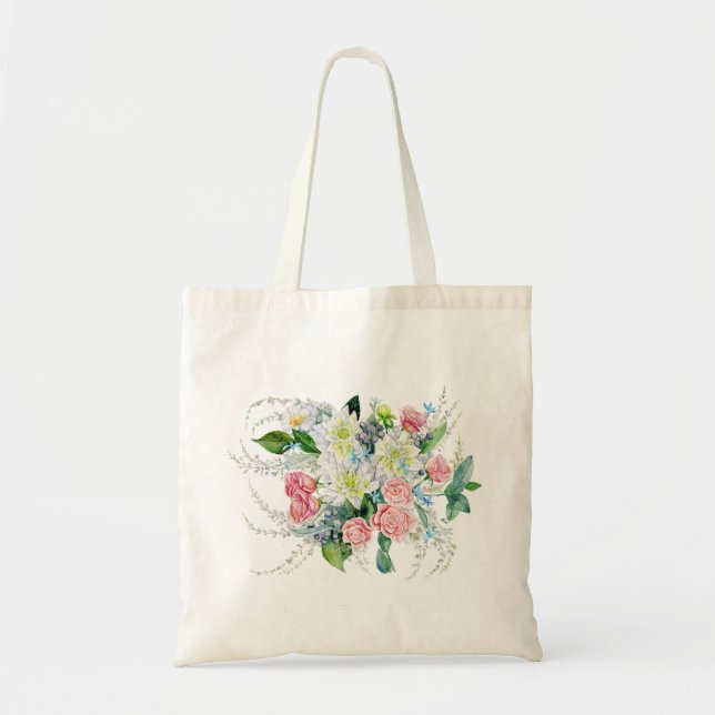 Bolso De Tela Ramo Floral (Frente)