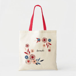 Bolso De Tela Ramo floral acuarela ,bolso tote personalizado